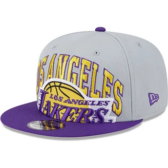 Szara i fioletowa czapka z daszkiem snapback 9FIFTY Tip Off 2023 Los Angeles Lakers NBA od New Era.