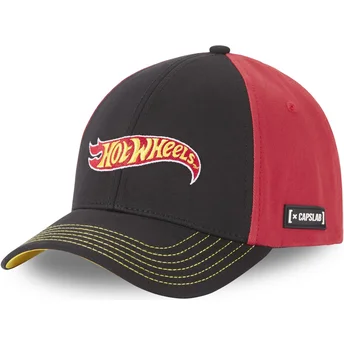 Cappellino snapback nero e rosso con visiera curva HTW1 LO2 Hot Wheels di Capslab