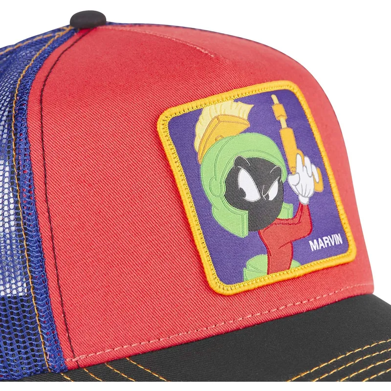 cappellino-trucker-rosso-blu-e-nero-marvin-il-marziano-loo7-ma2-looney-tunes-di-capslab