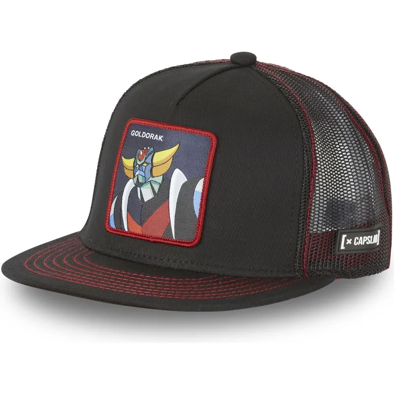 mutzen-flach-schwarz-snapback-robot-grendizer-robot-grendizer-von-capslab