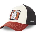cappellino-curvo-beige-nero-e-rosso-bugs-bunny-loo8-bu1-looney-tunes-di-capslab