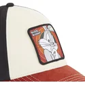 cappellino-curvo-beige-nero-e-rosso-bugs-bunny-loo8-bu1-looney-tunes-di-capslab
