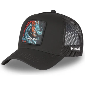 Schwarze Trucker-Kappe Drache Samurai DRA1 Beasts von Capslab