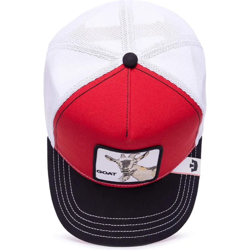 trucker-cap-rot-weiss-und-schwarz-ziege-goat-mv-butter-the-farm-mvp-von-goorin-bros