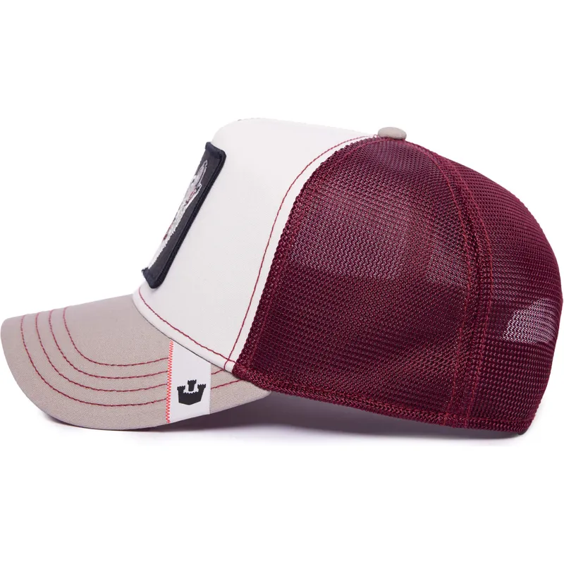 trucker-cap-weiss-und-weinrot-wolf-lone-wolf-mv-howler-the-farm-mvp-von-goorin-bros