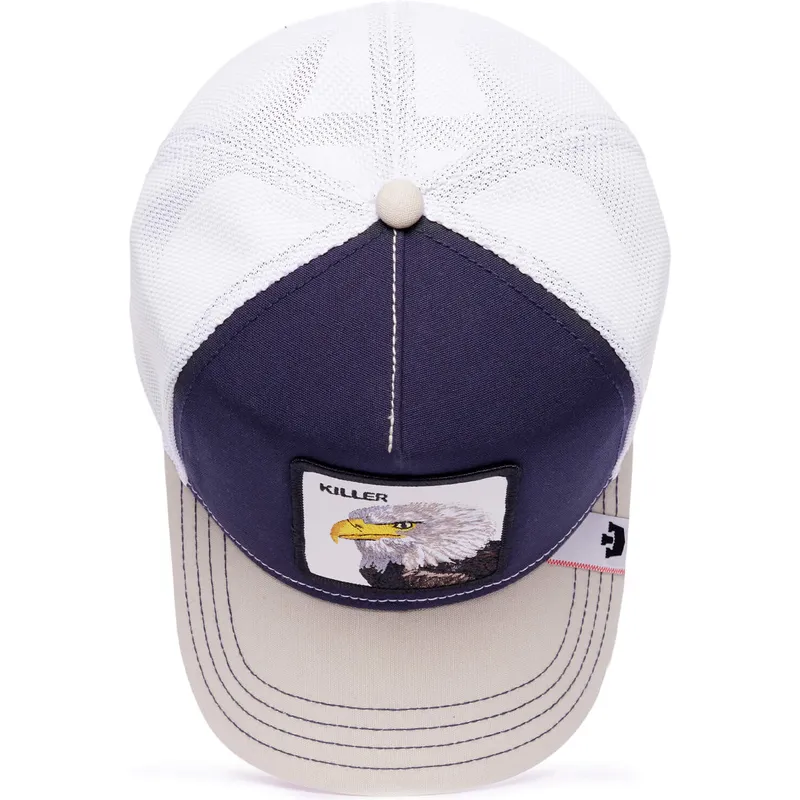 cappello-trucker-blu-navy-e-bianco-aquila-killer-mv-predator-the-farm-mvp-di-goorin-bros