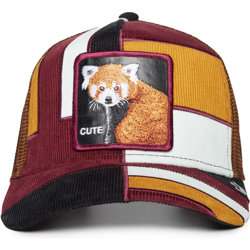 mehrfarbige-trucker-kappe-roter-panda-cute-dorbz-the-farm-patchwork-von-goorin-bros