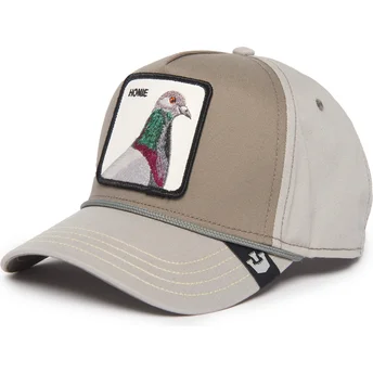 Gorra curva gris snapback paloma Homie Pigeon 100 The Farm All Over Canvas de Goorin Bros.