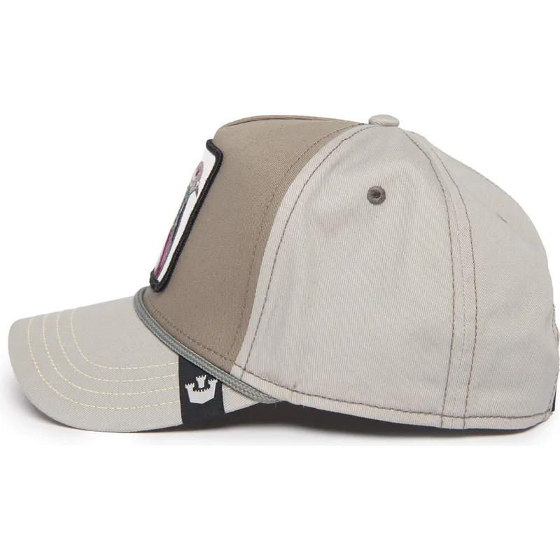 cappellino-visiera-curva-grigio-snapback-colomba-homie-pigeon-100-the-farm-all-over-canvas-di-goorin-bros