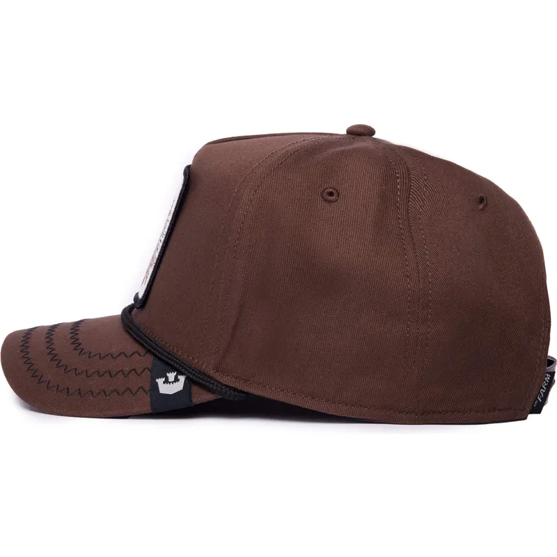 cappellino-visiera-curva-marrone-snapback-porcospino-prick-porcupine-100-the-farm-all-over-canvas-di-goorin-bros