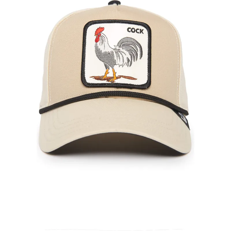 beige-bojd-snapbackkeps-tupp-cock-rooster-100-the-farm-all-over-canvas-fran-goorin-bros