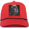 cappellino-visiera-curva-rosso-snapback-pantera-panther-100-the-farm-all-over-canvas-di-goorin-bros
