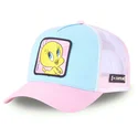 cappellino-trucker-blu-bianco-e-rosa-titti-loo8-twe1-looney-tunes-di-capslab
