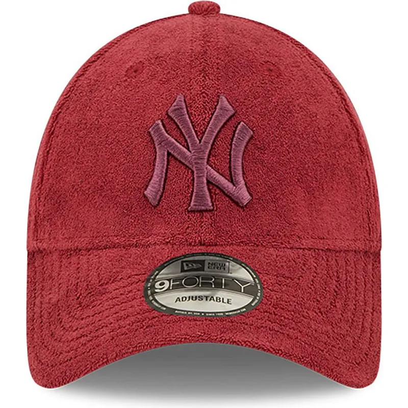 mutzen-gebogen-rot-verstellbares-band-9forty-towelling-der-new-york-yankees-mlb-von-new-era