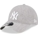 mutzen-gebogen-grau-verstellbares-band-9twenty-herringbone-der-new-york-yankees-mlb-von-new-era