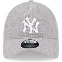 cappelli-curva-grigio-cinghia-regolabile-9twenty-herringbone-dei-new-york-yankees-mlb-di-new-era