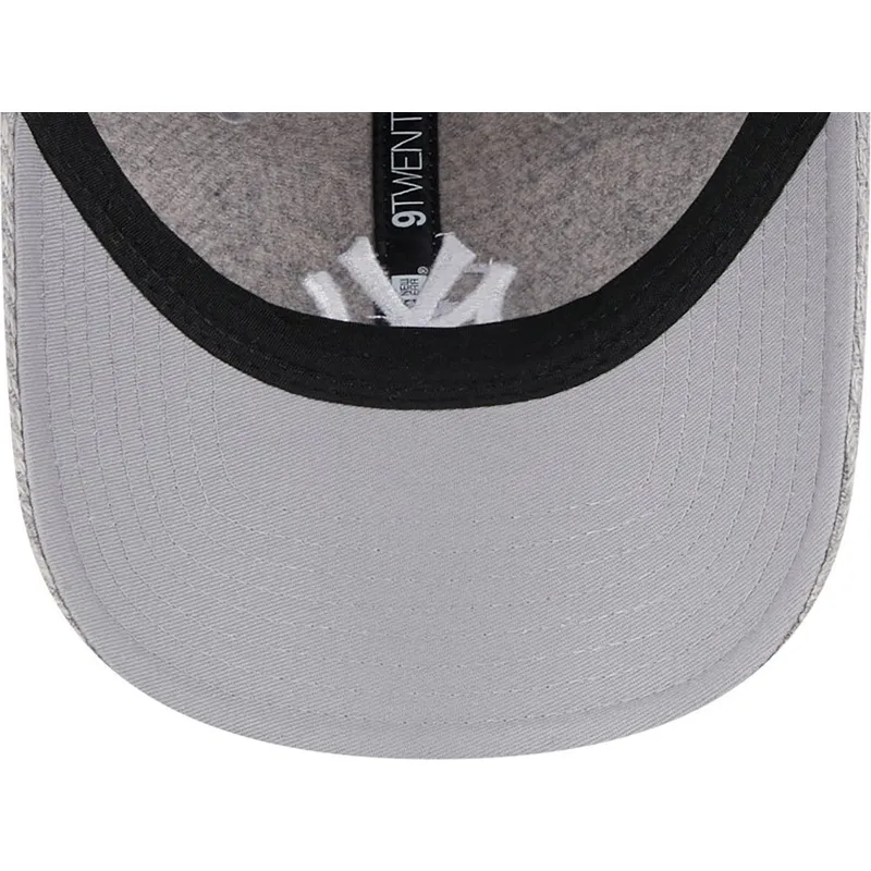 mutzen-gebogen-grau-verstellbares-band-9twenty-herringbone-der-new-york-yankees-mlb-von-new-era