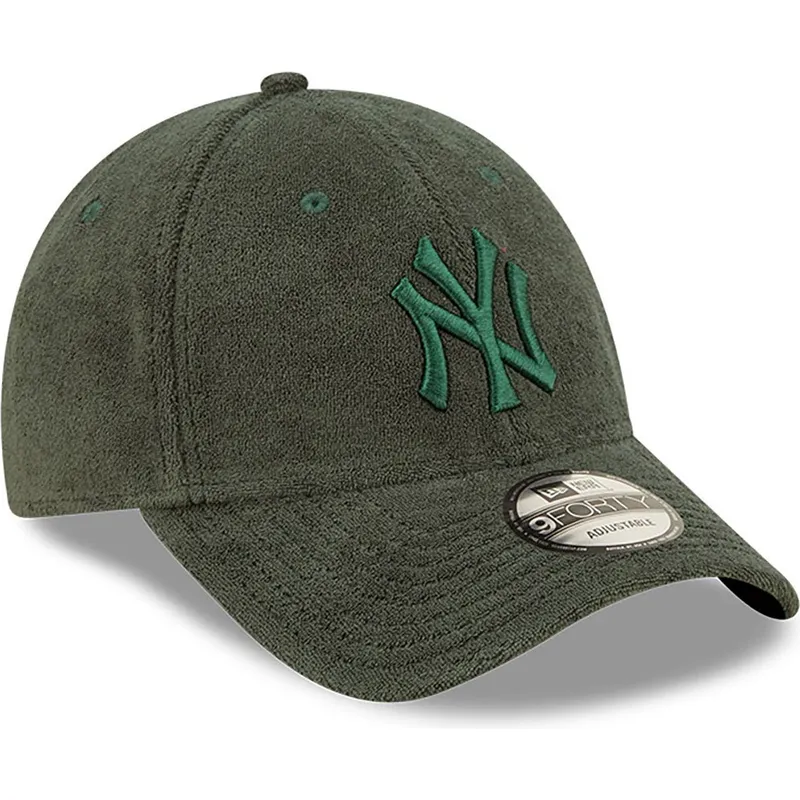 cappelli-curva-verde-cinghia-regolabile-9forty-towelling-dei-new-york-yankees-mlb-di-new-era