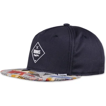 Djinns Aztek gummi snapback kasket i marineblå