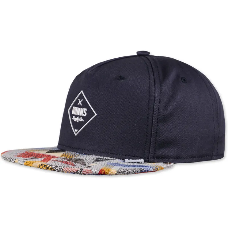 djinns-aztek-gummi-snapback-kasket-i-marinebla