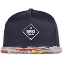 flad-kasket-marinebla-snapback-rubber-aztek-fra-djinns