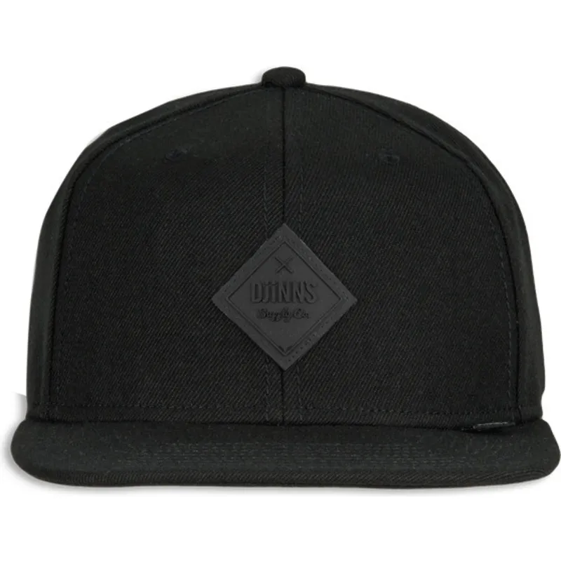 flad-sort-snapback-kasket-monochrome-fra-djinns