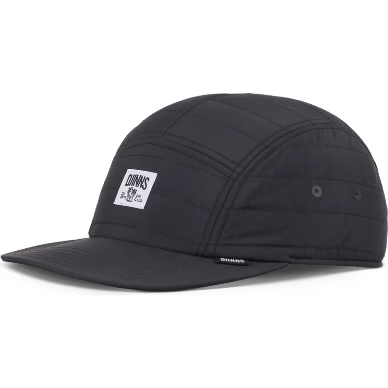 schwarze-verstellbare-puffy-nylon-flat-cap-von-djinns