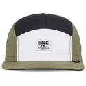 gorra-plana-blanca-negra-y-verde-ajustable-puffy-nylon-de-djinns