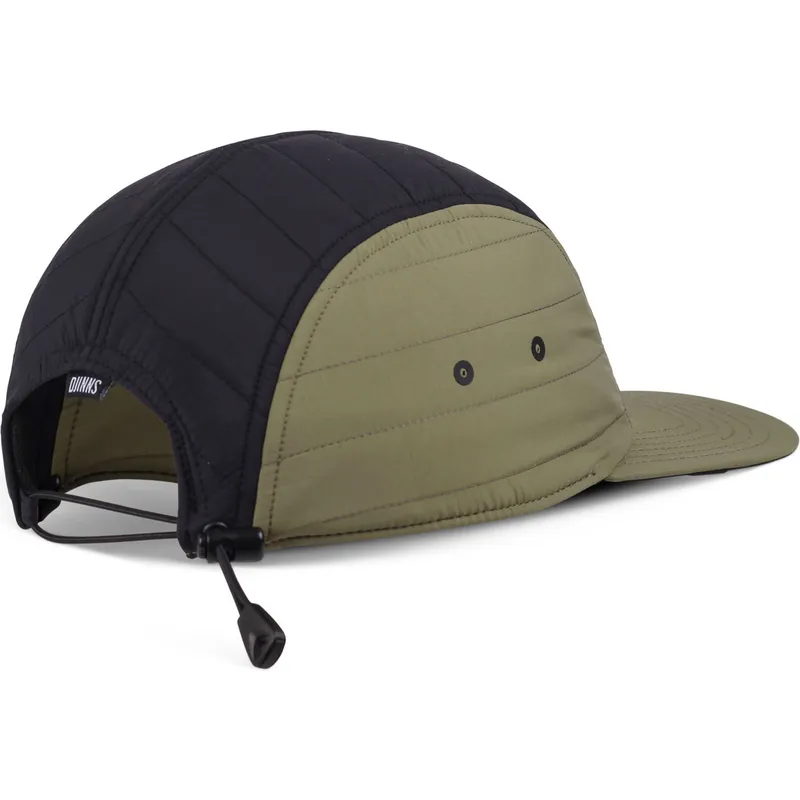 regulowana-biala-czarna-i-zielona-plaska-czapka-puffy-nylon-od-djinns