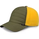 cappellino-snapback-verde-e-giallo-con-visiera-curva-hft-puffy-nylon-di-djinns