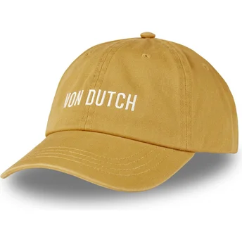 Gul böjd justerbar keps DC CA från Von Dutch