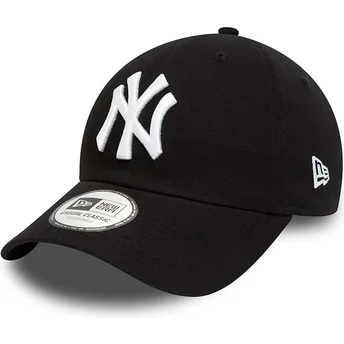 New Era New York Yankees MLB 9TWENTY League Essential svart justerbar böjd keps