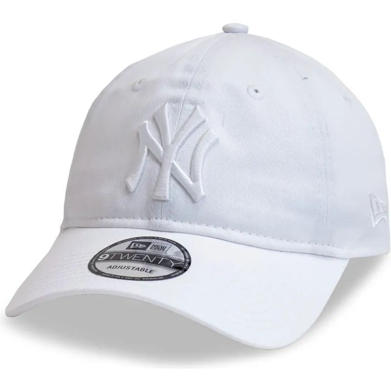 cappellino-curvo-bianco-regolabile-con-logo-bianco-9twenty-league-essential-di-new-york-yankees-mlb-di-new-era