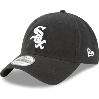 Gorra curva negra ajustable 9TWENTY Core Classic de Chicago White Sox MLB de New Era