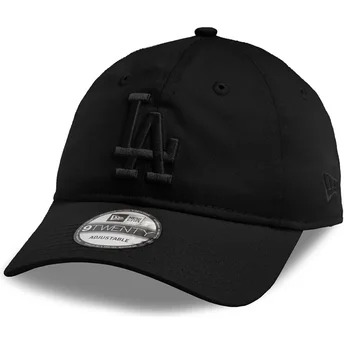 Sort justerbar curved cap med sort logo 9TWENTY League Essential fra Los Angeles Dodgers MLB fra New Era