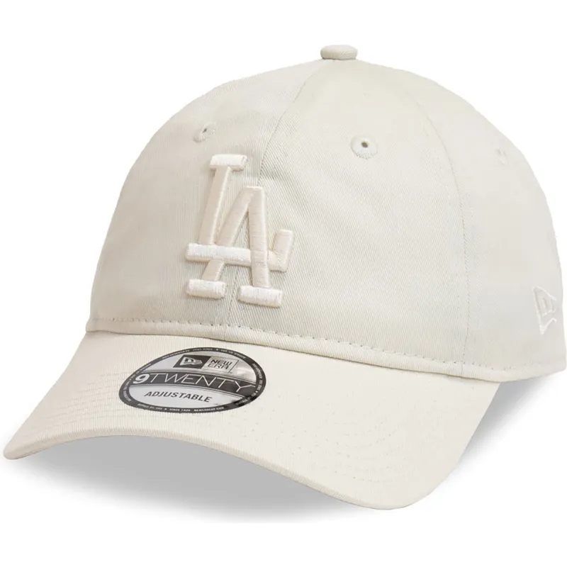 bojd-beige-justerbar-keps-med-beige-logotyp-9twenty-league-essential-fran-los-angeles-dodgers-mlb-av-new-era