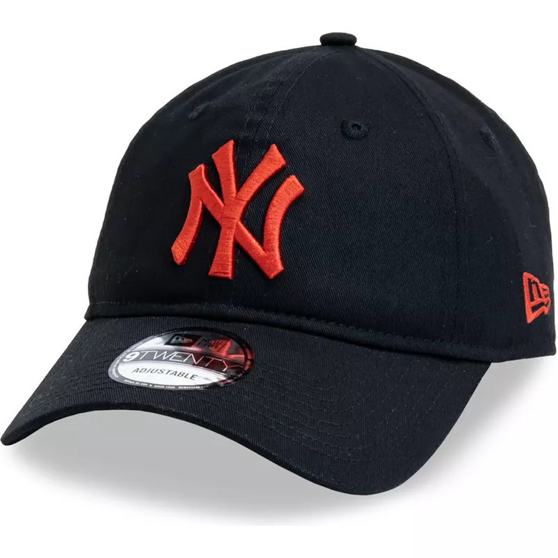 casquette-courbee-noire-ajustable-avec-logo-rouge-9twenty-league-essential-new-york-yankees-mlb-new-era