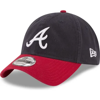 Verstellbare 9TWENTY Core Classic Kappe in Marineblau und Rot der Atlanta Braves MLB von New Era