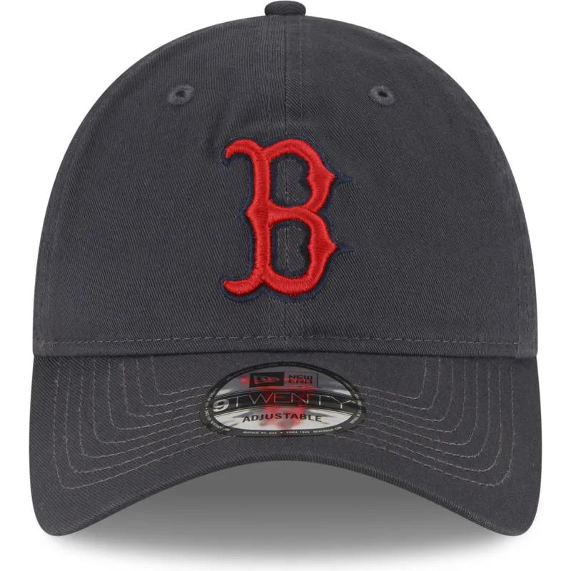 gra-justerbar-bojd-keps-med-rod-logotyp-9twenty-core-classic-boston-red-sox-mlb-fran-new-era