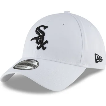 Biała regulowana czapka z zakrzywionym daszkiem z czarnym logo 9TWENTY Core Classic Chicago White Sox MLB New Era