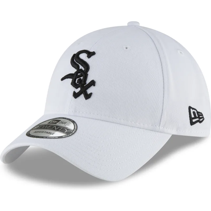 biala-zakrzywiona-czapka-z-regulacja-z-czarnym-logo-9twenty-core-classic-chicago-white-sox-mlb-od-new-era