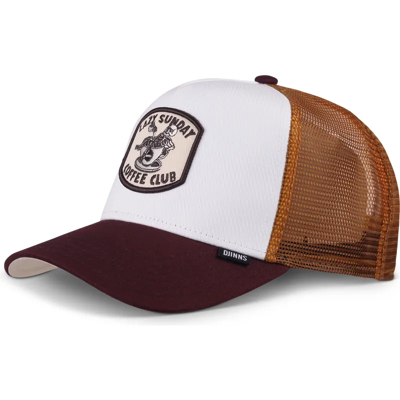gorra-trucker-hvid-brun-og-granat-coffee-club-hft-fra-djinns