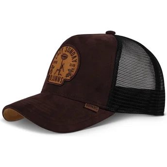 Cappellino trucker marrone e nero Lazy Classic HFT di Djinns