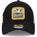 schwarz-weisse-trucker-kappe-9twenty-stripe-der-pittsburgh-pirates-mlb-von-new-era