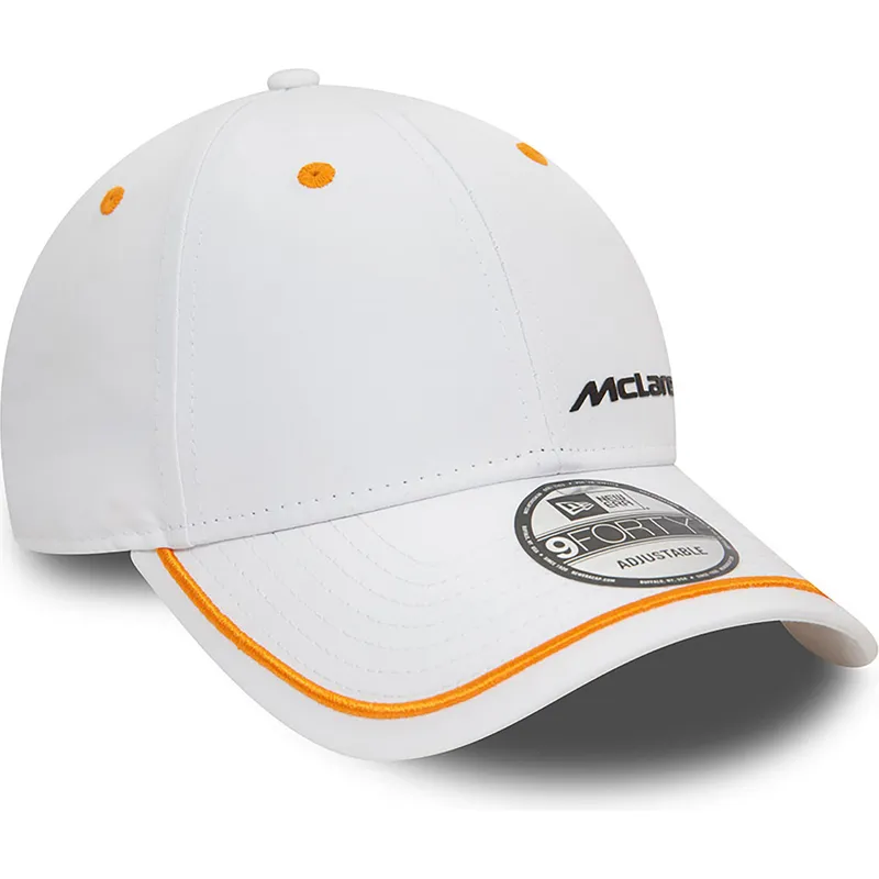 cappelli-curva-bianco-cinghia-regolabile-9forty-contrast-piping-dei-mclaren-racing-formula-1-di-new-era cappelli-curva-bianco-cinghia-regolabile-9forty-contrast-piping-dei-mclaren-racing-formula-1-di-new-era