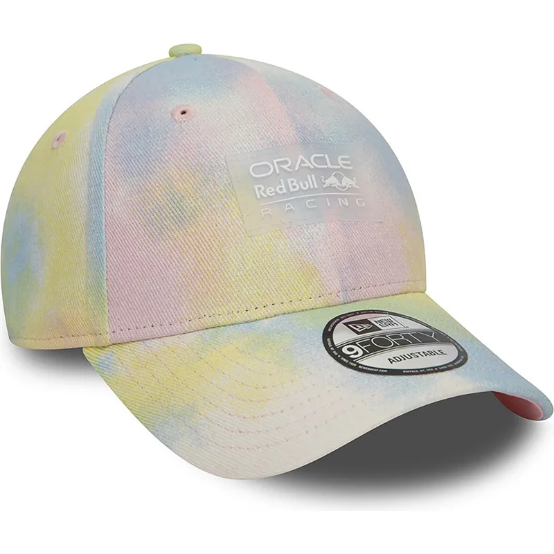 cappellino-visiera-curva-multicolore-snapback-9forty-tie-dye-denim-di-red-bull-racing-formula-1-di-new-era