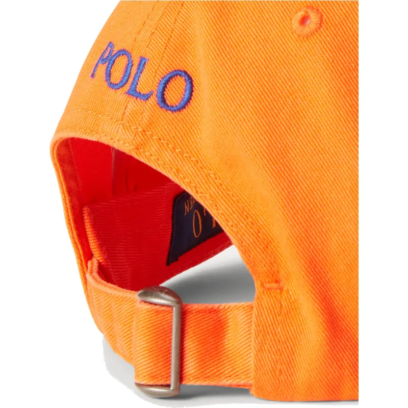 cappellino-curvo-arancione-regolabile-con-logo-blu-cotton-chino-classic-sport-di-polo-ralph-lauren