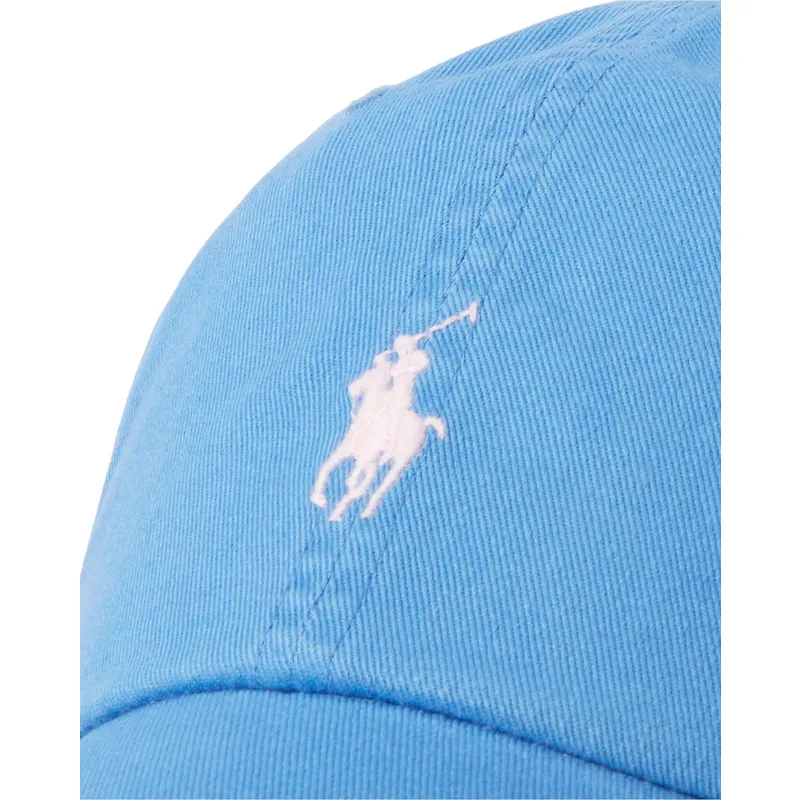 cappello-curvo-blu-regolabile-con-logo-bianco-in-cotone-chino-classic-sport-di-polo-ralph-lauren