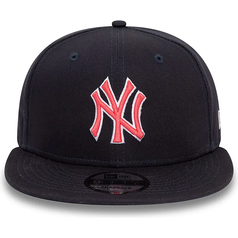 cappellino-snapback-blu-navy-con-visiera-piatta-e-logo-rosso-9fifty-outline-dei-new-york-yankees-mlb-di-new-era