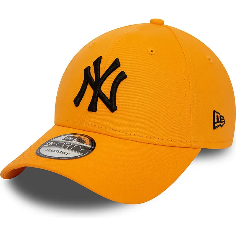 cappelli-curva-arancia-cinghia-regolabile-negro-9forty-league-essential-dei-new-york-yankees-mlb-di-new-era